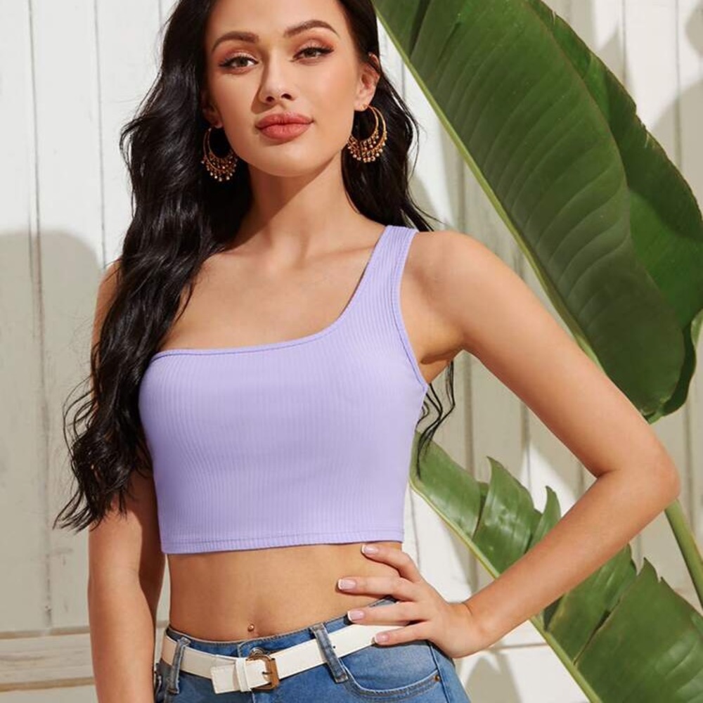 Lavender Limited Edition One Shoulder Crop Top